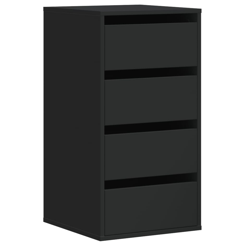 Corner Chest of Drawers Black 40x41x76 cm Engineered Wood