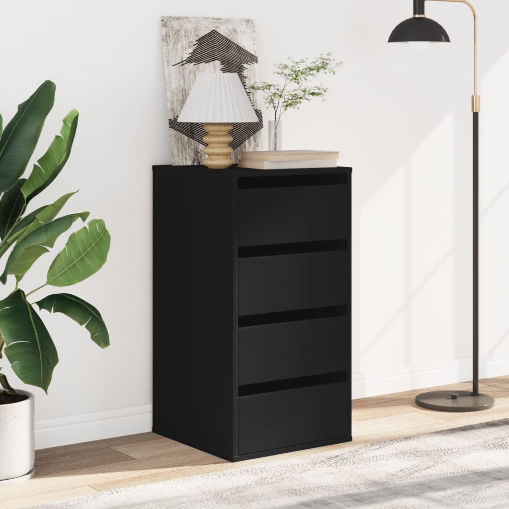 Corner Chest of Drawers Black 40x41x76 cm Engineered Wood