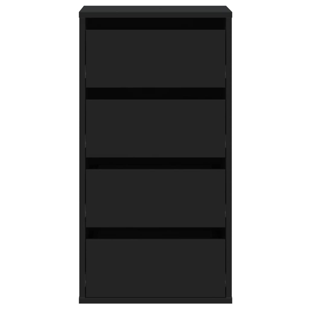 Corner Chest of Drawers Black 40x41x76 cm Engineered Wood