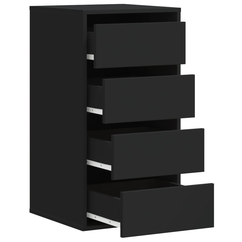 Corner Chest of Drawers Black 40x41x76 cm Engineered Wood