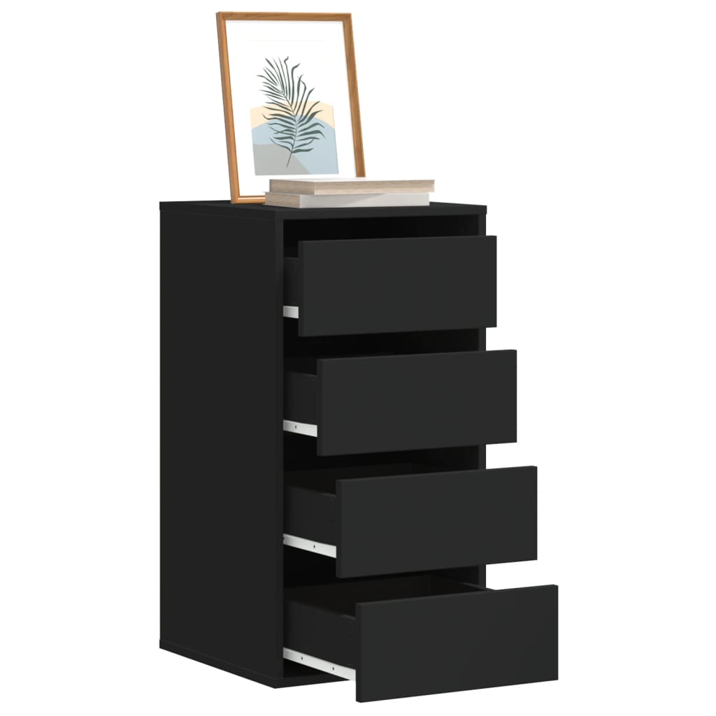 Corner Chest of Drawers Black 40x41x76 cm Engineered Wood