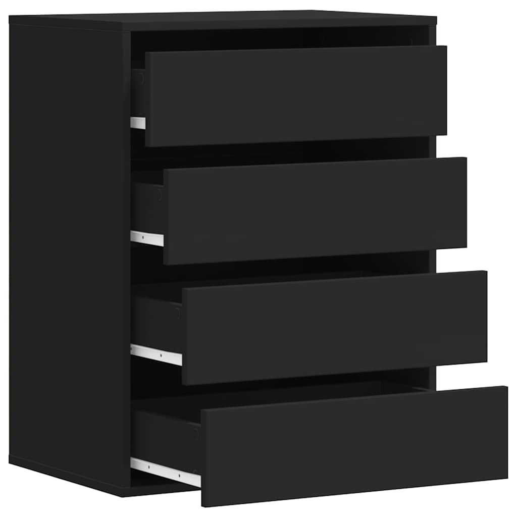 Corner Chest of Drawers Black 60x41x76 cm Engineered Wood