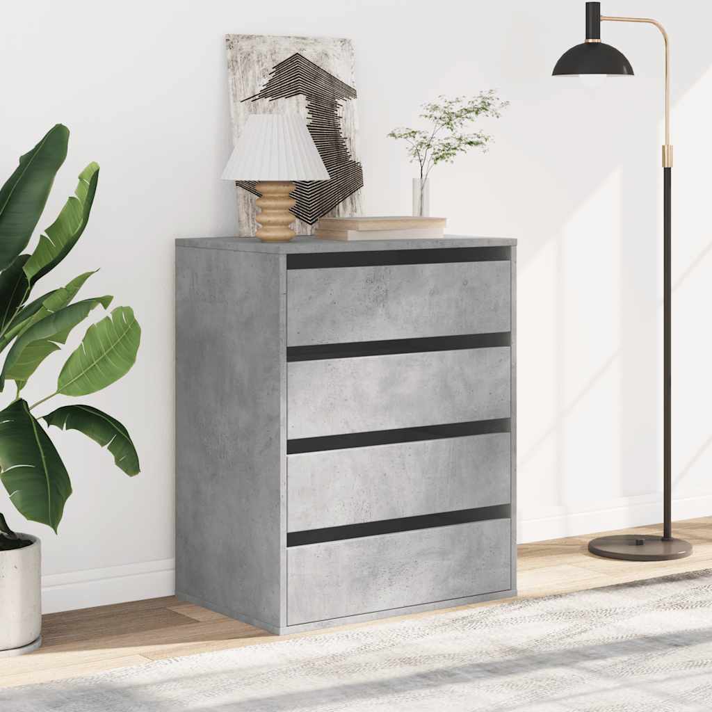 Corner Chest of Drawers Concrete Grey 60x41x76 cm Engineered Wood