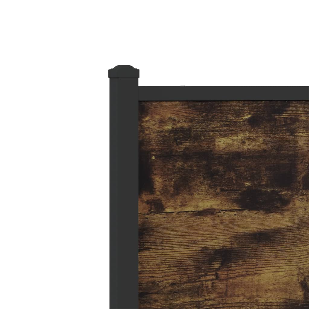 Metal Bed Frame without Mattress Smoked Oak 120x200 cm