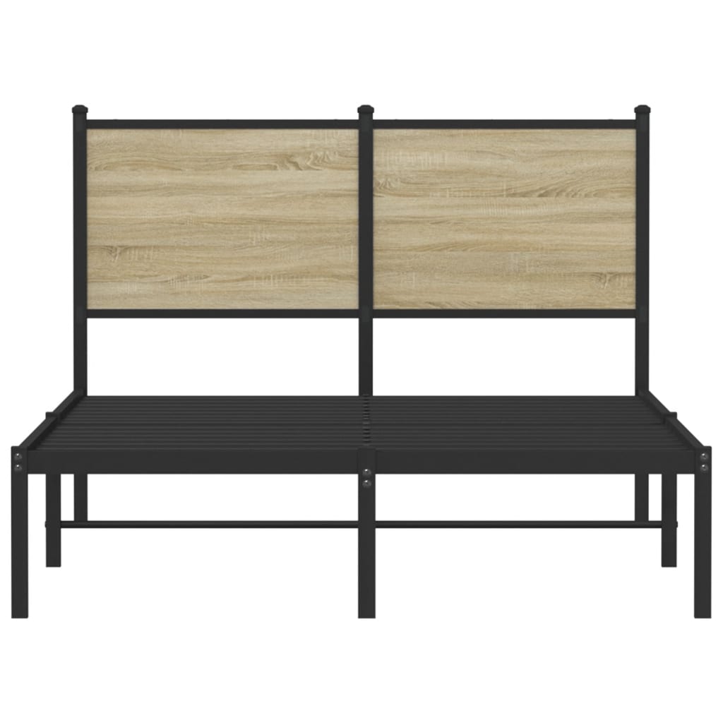 Metal Bed Frame without Mattress Sonoma Oak 120x200 cm