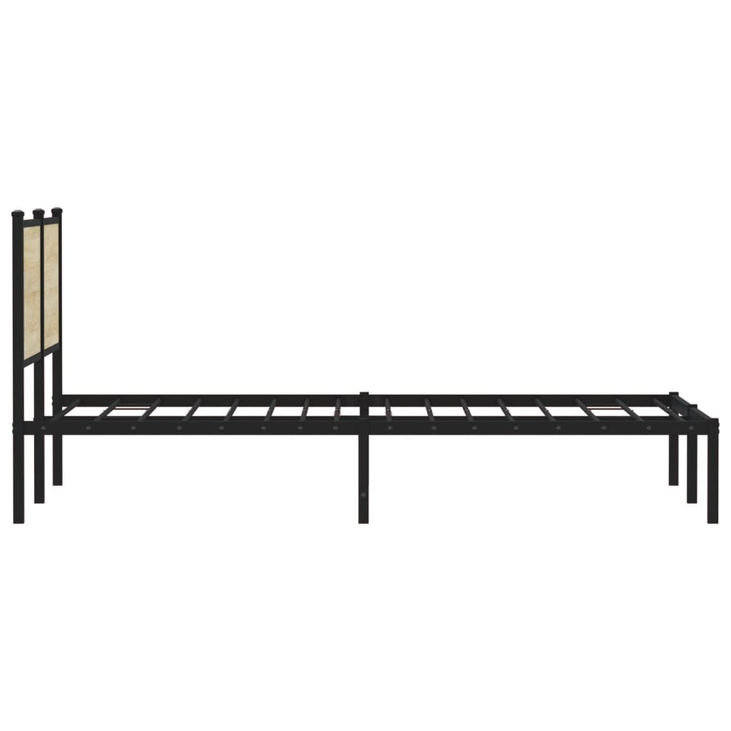 Metal Bed Frame without Mattress Sonoma Oak 137x190 cm