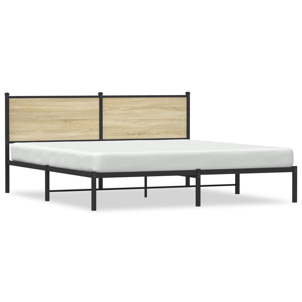 Metal Bed Frame without Mattress Sonoma Oak 183x213 cm