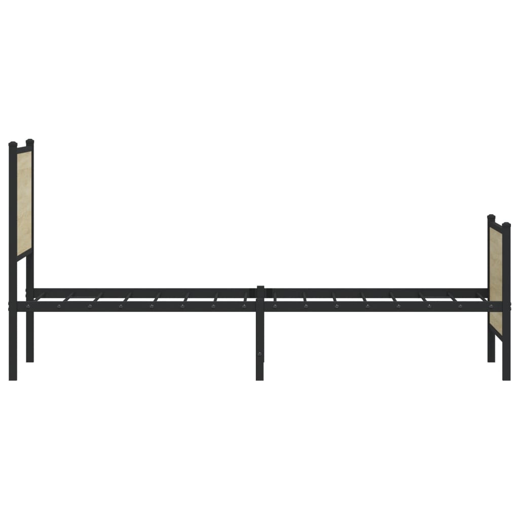 Metal Bed Frame without Mattress Sonoma Oak 80x200 cm