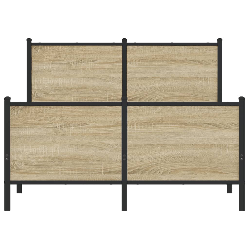 Metal Bed Frame without Mattress Sonoma Oak 120x200 cm