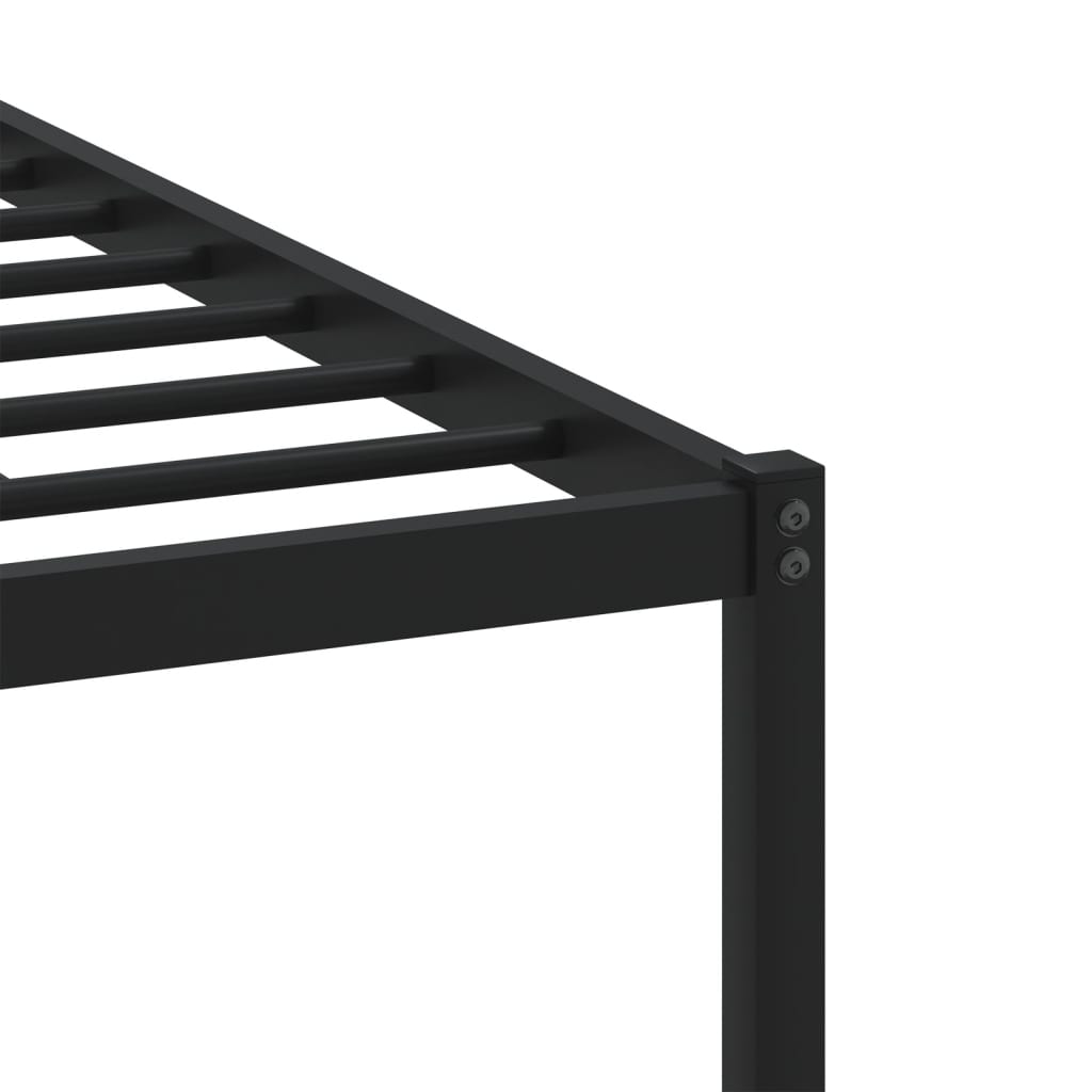 Metal Bed Frame without Mattress Brown Oak 100x190 cm