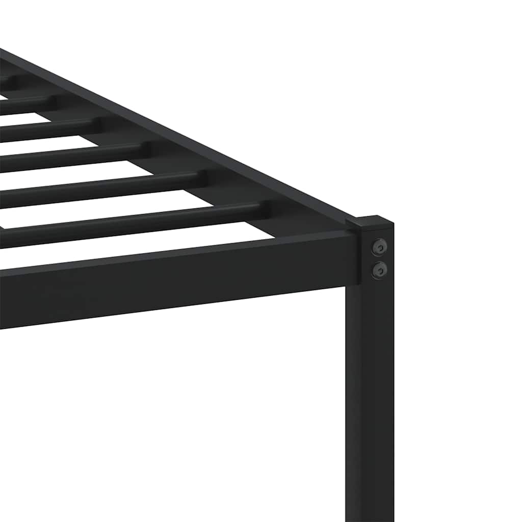 Metal Bed Frame without Mattress Brown Oak 193x203 cm