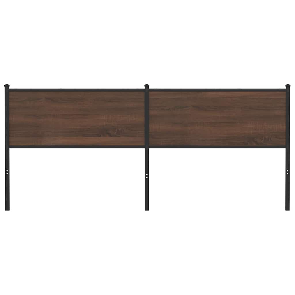 Headboard Brown Oak 190 cm Engineered Wood and Steel