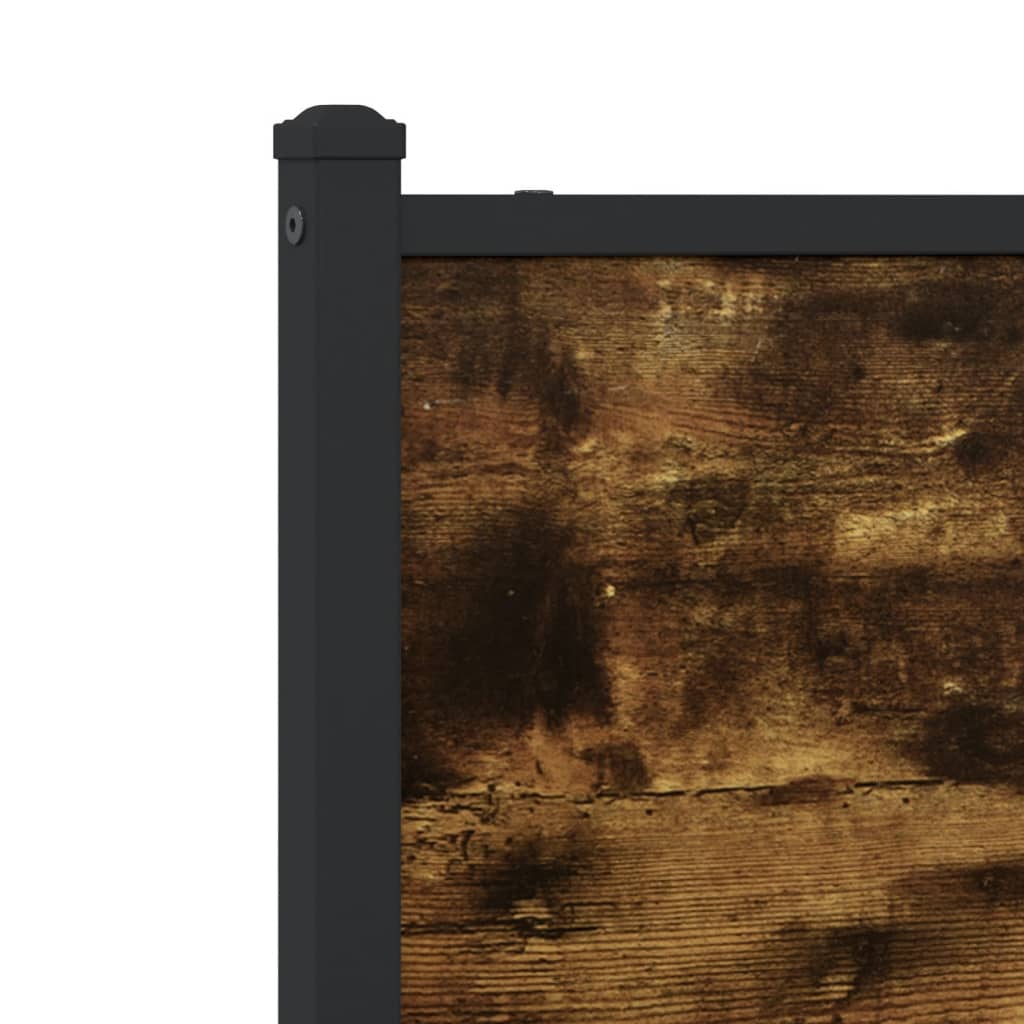 Metal Bed Frame without Mattress Smoked Oak 160x200 cm