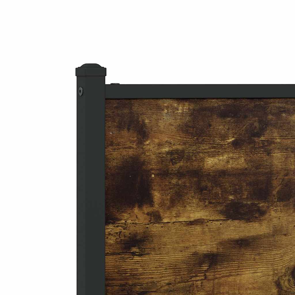 Metal Bed Frame without Mattress Smoked Oak 140x200 cm