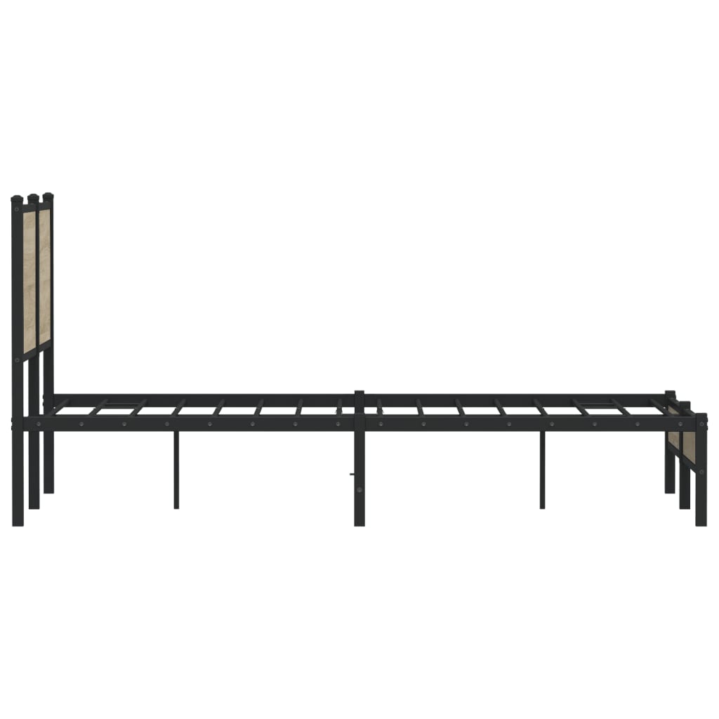 Metal Bed Frame without Mattress Sonoma Oak 120x200 cm