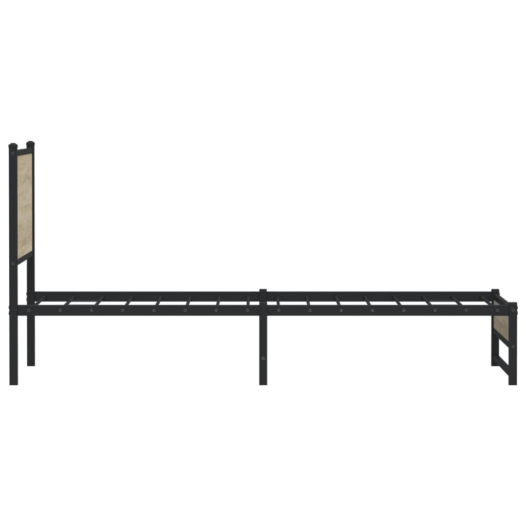 Metal Bed Frame without Mattress Sonoma Oak 80x200 cm