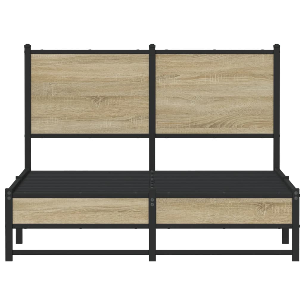 Metal Bed Frame without Mattress Sonoma Oak 120x200 cm