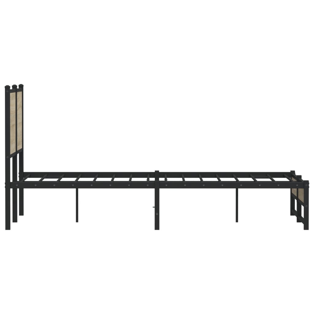 Metal Bed Frame without Mattress Sonoma Oak 120x200 cm