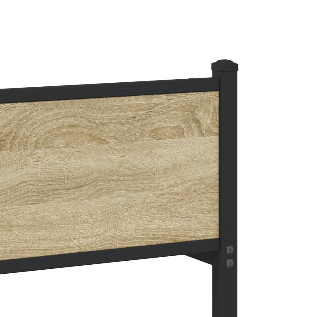Metal Bed Frame without Mattress Sonoma Oak 90x200 cm