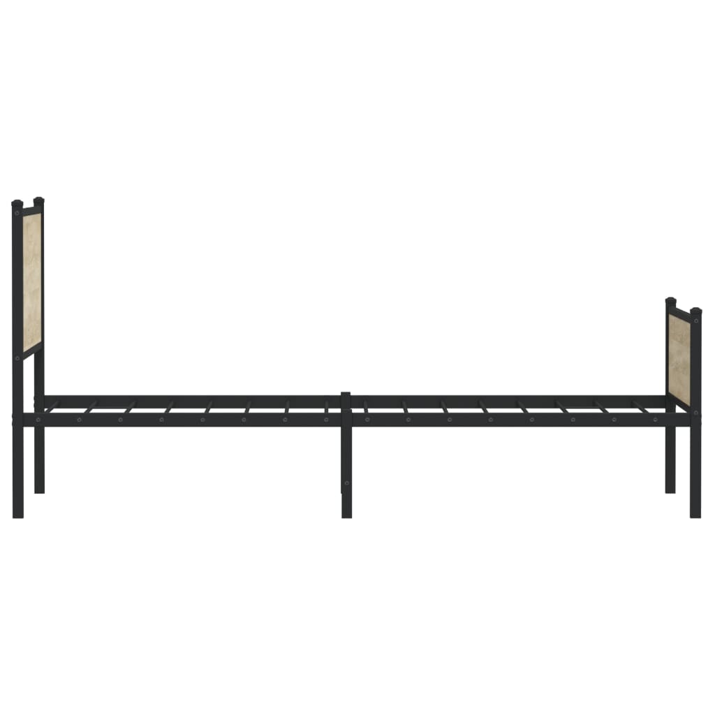 Metal Bed Frame without Mattress Sonoma Oak 100x190 cm