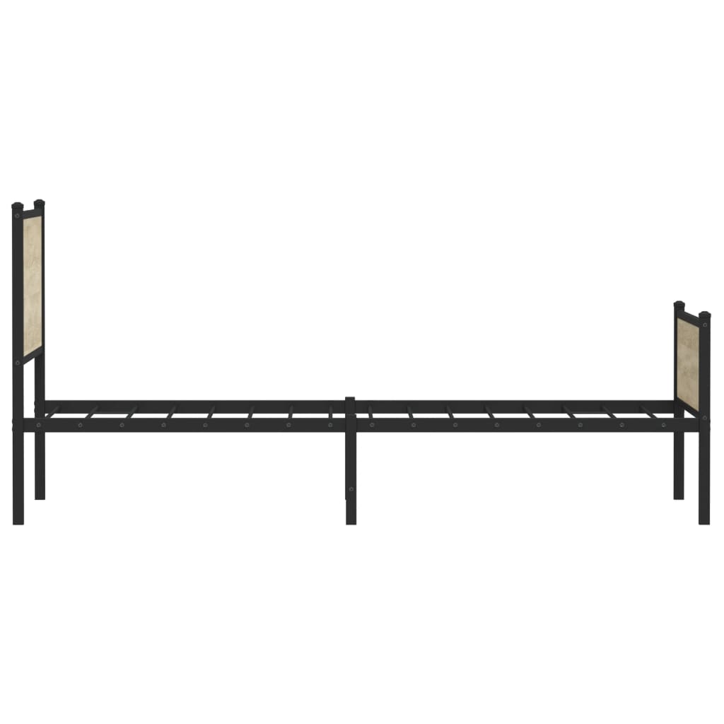 Metal Bed Frame without Mattress Sonoma Oak 100x200 cm