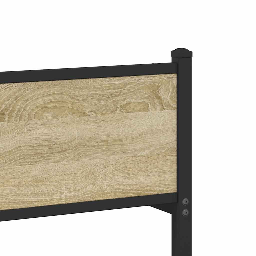 Metal Bed Frame without Mattress Sonoma Oak 120x200 cm