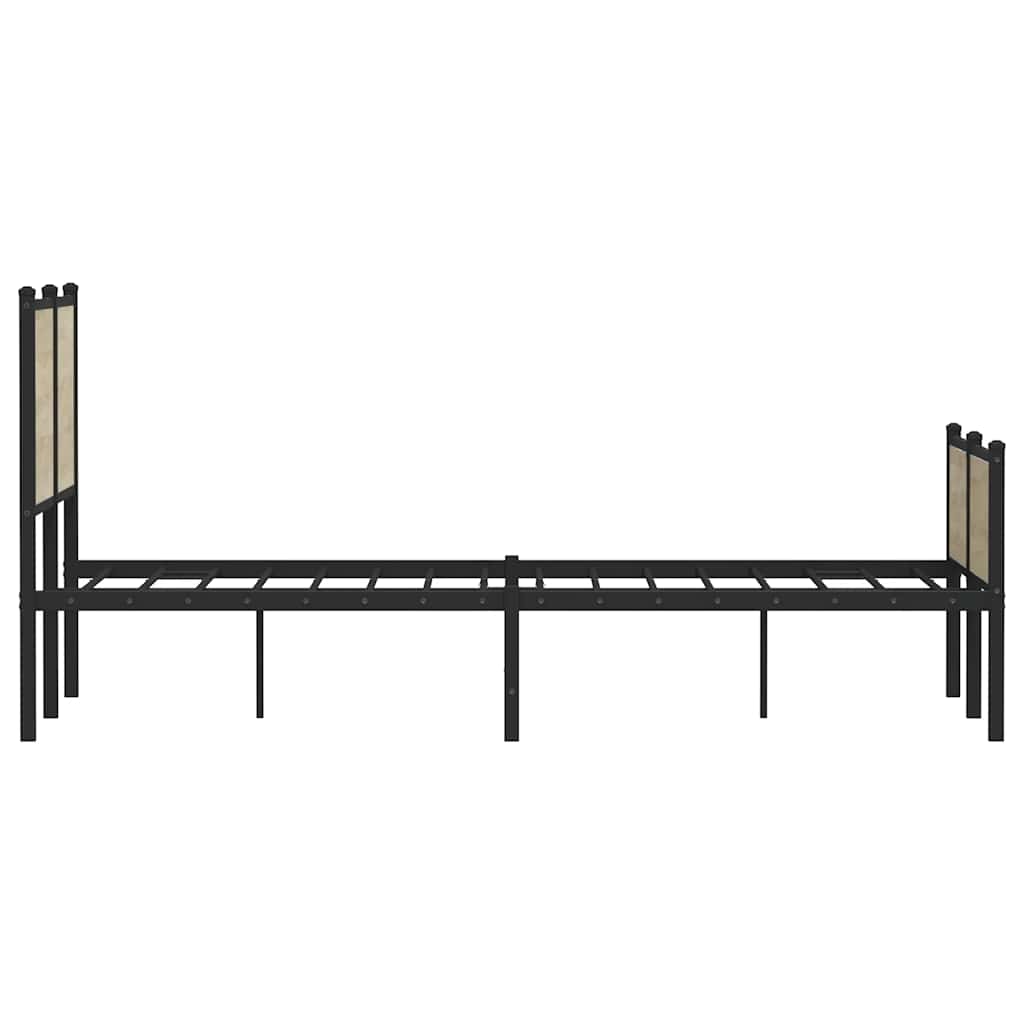 Metal Bed Frame without Mattress Sonoma Oak 137x190 cm