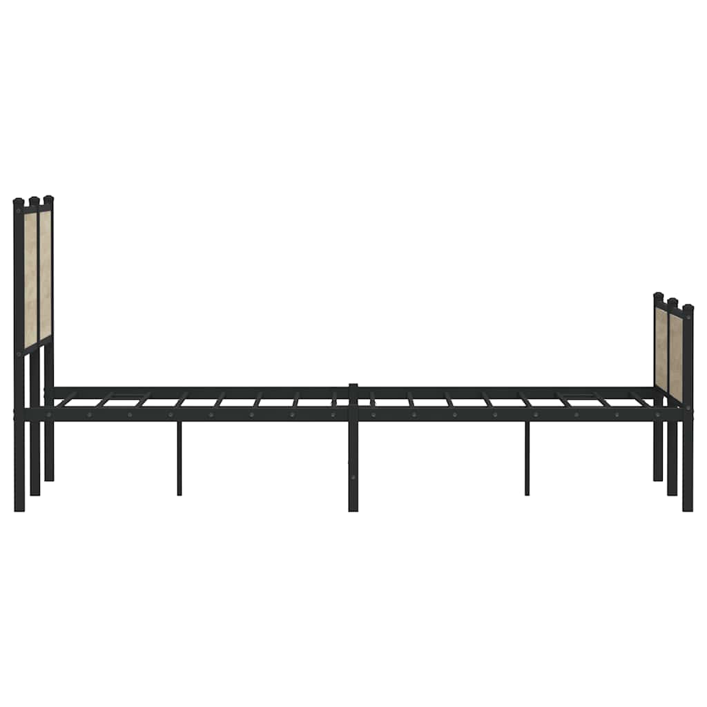 Metal Bed Frame without Mattress Sonoma Oak 140x200 cm