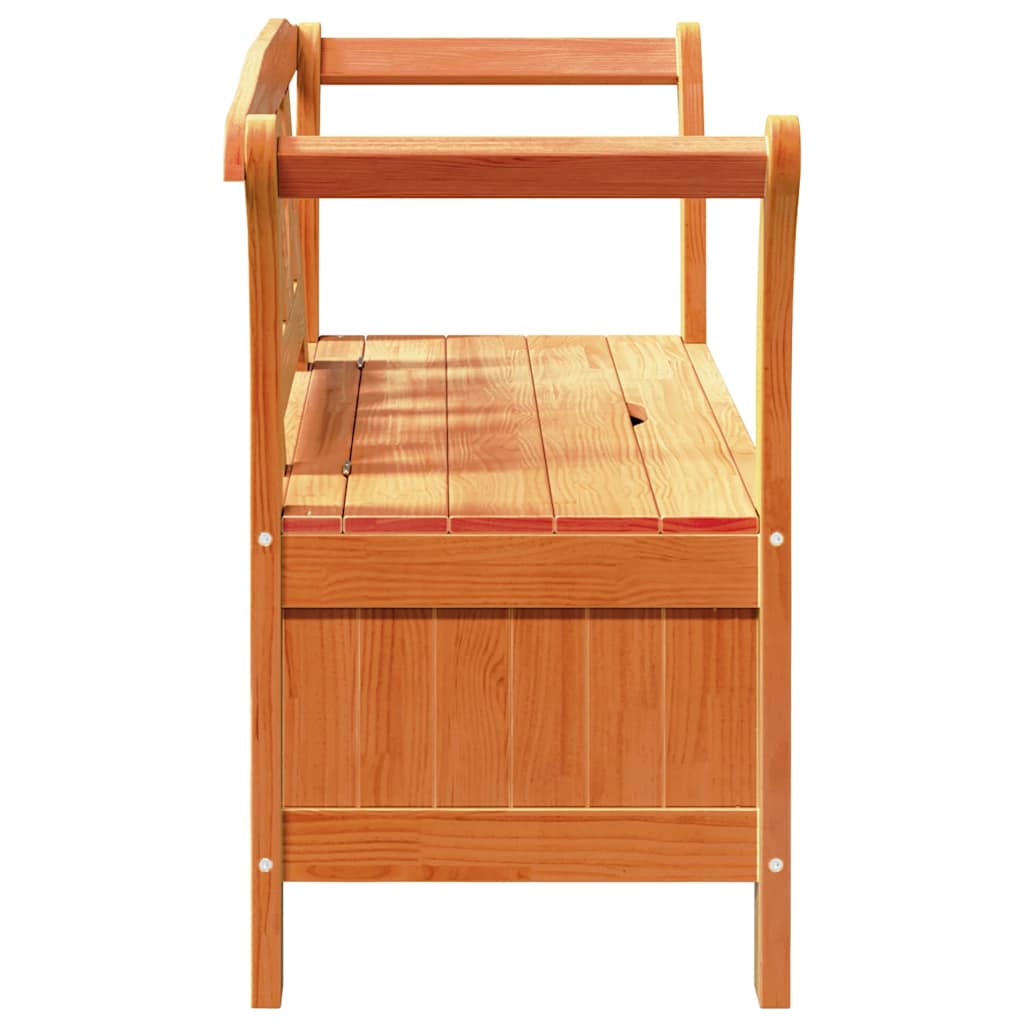 Garden Storage Bench Brown 119 x 76 x 44cm Solid pine wood