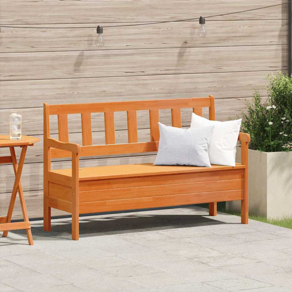 Outdoor Bench Brown 119 x 76 x 44cm Solid pine wood