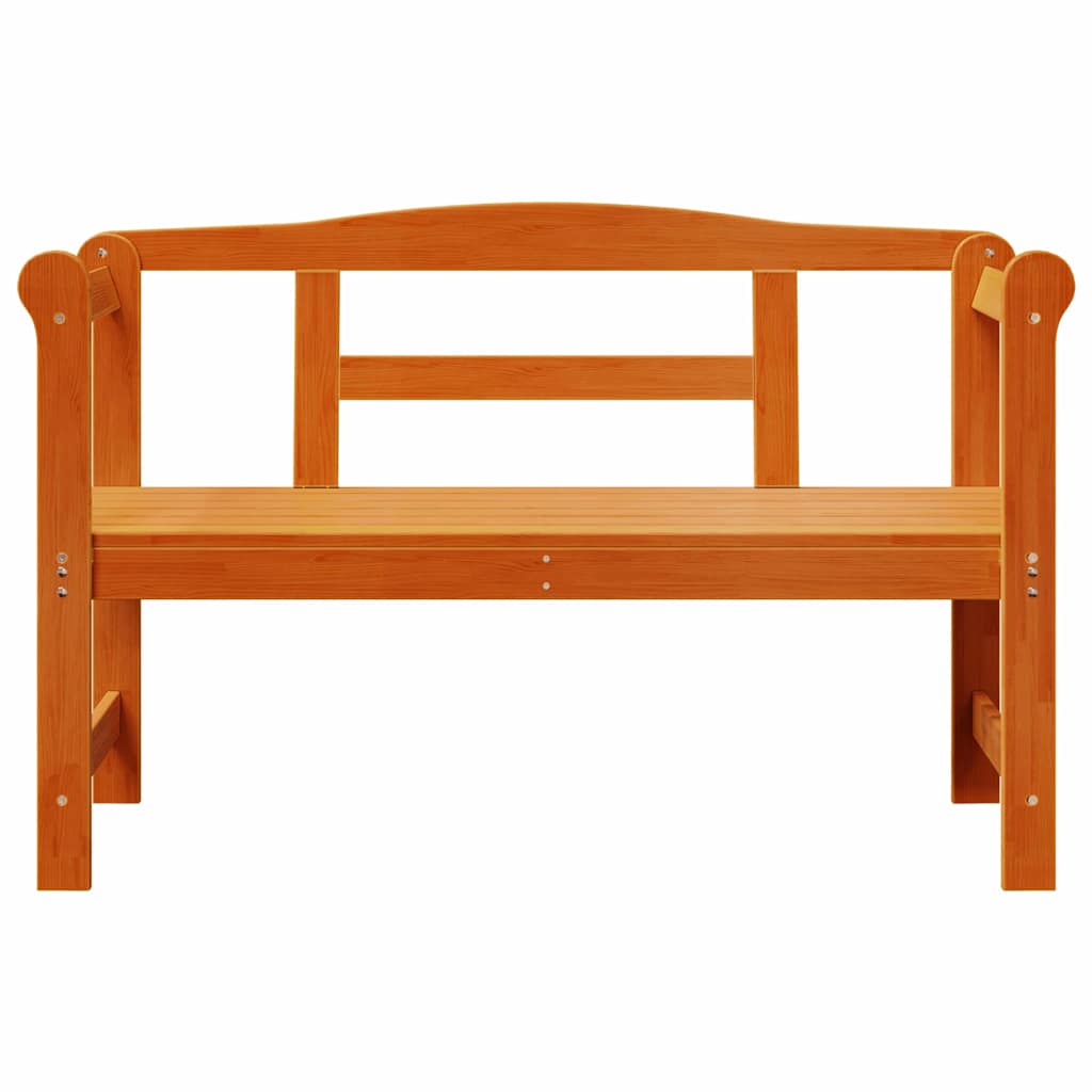 Outdoor Bench Brown 119 x 76 x 44cm Solid pine wood