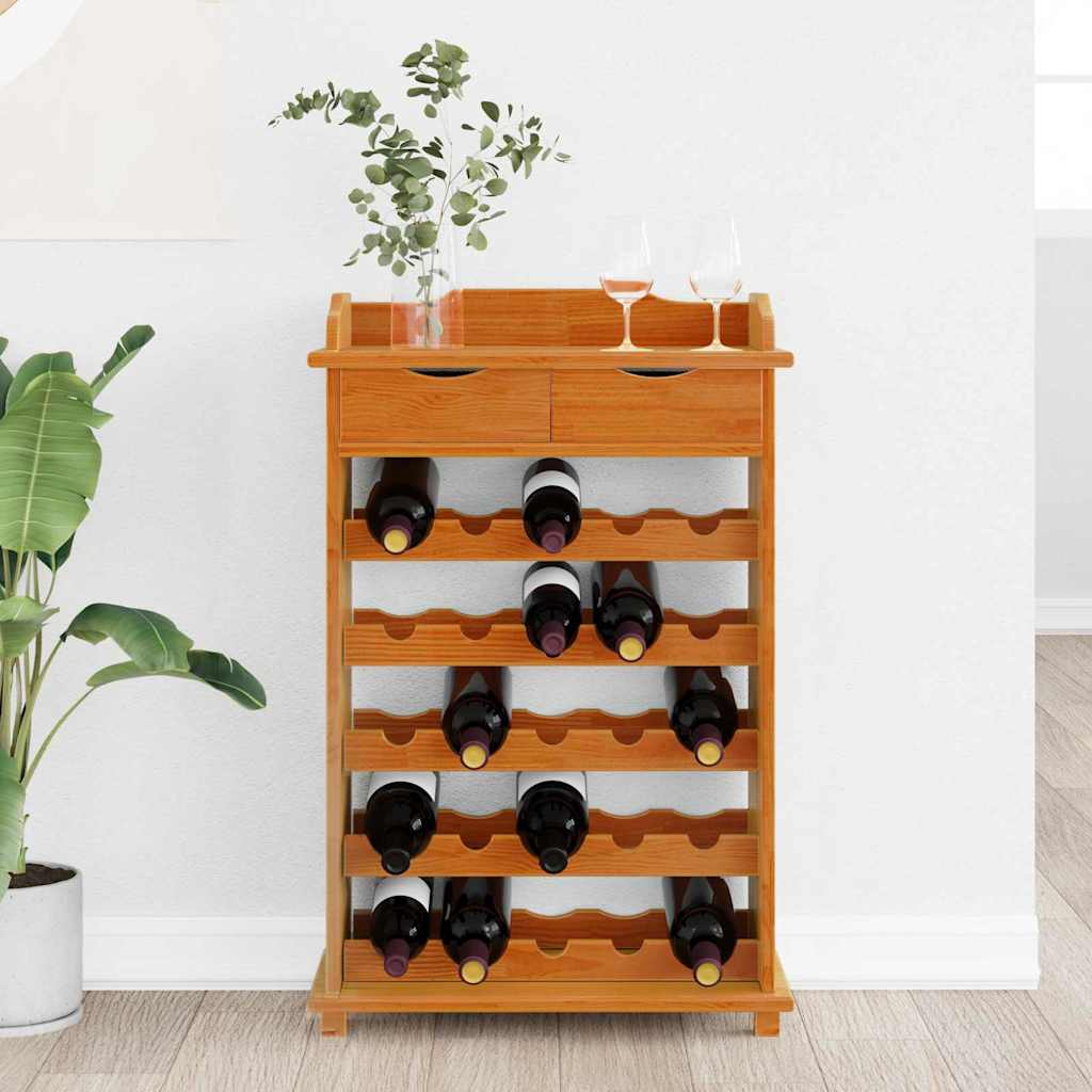 Wine Rack Brown 90 x 60 x 30 cm Solid pine wood