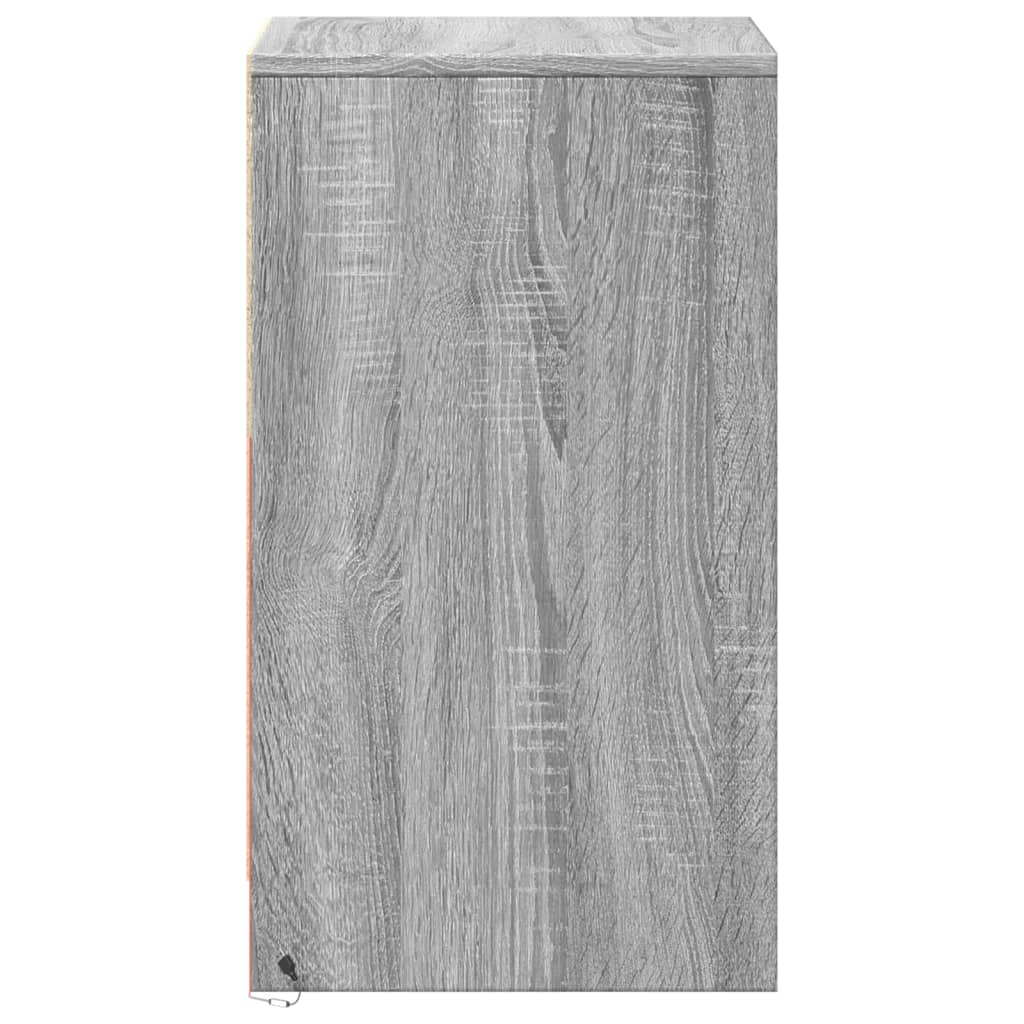 Bedside Cabinets with LED Lights 2 pcs Grey Sonoma Engineered Wood
