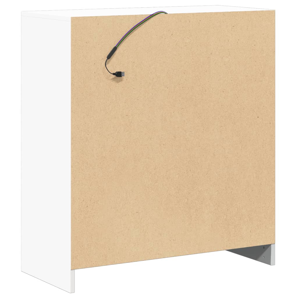 Sideboard with LED White 77x34x85 cm Engineered Wood