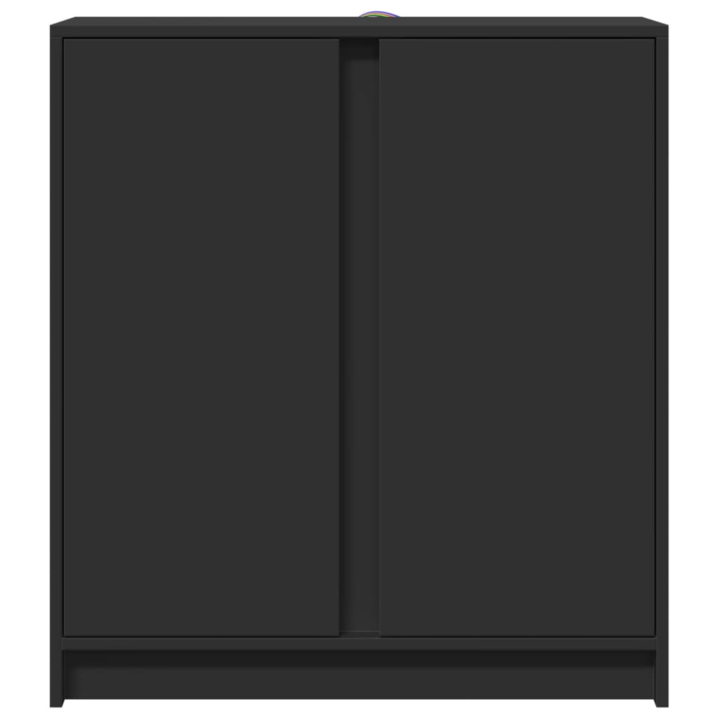 Sideboard with LED Black 77x34x85 cm Engineered Wood