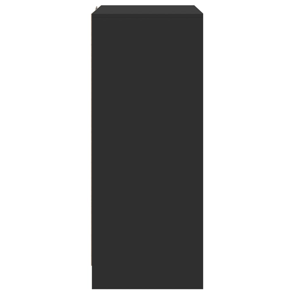 Sideboard with LED Black 77x34x85 cm Engineered Wood