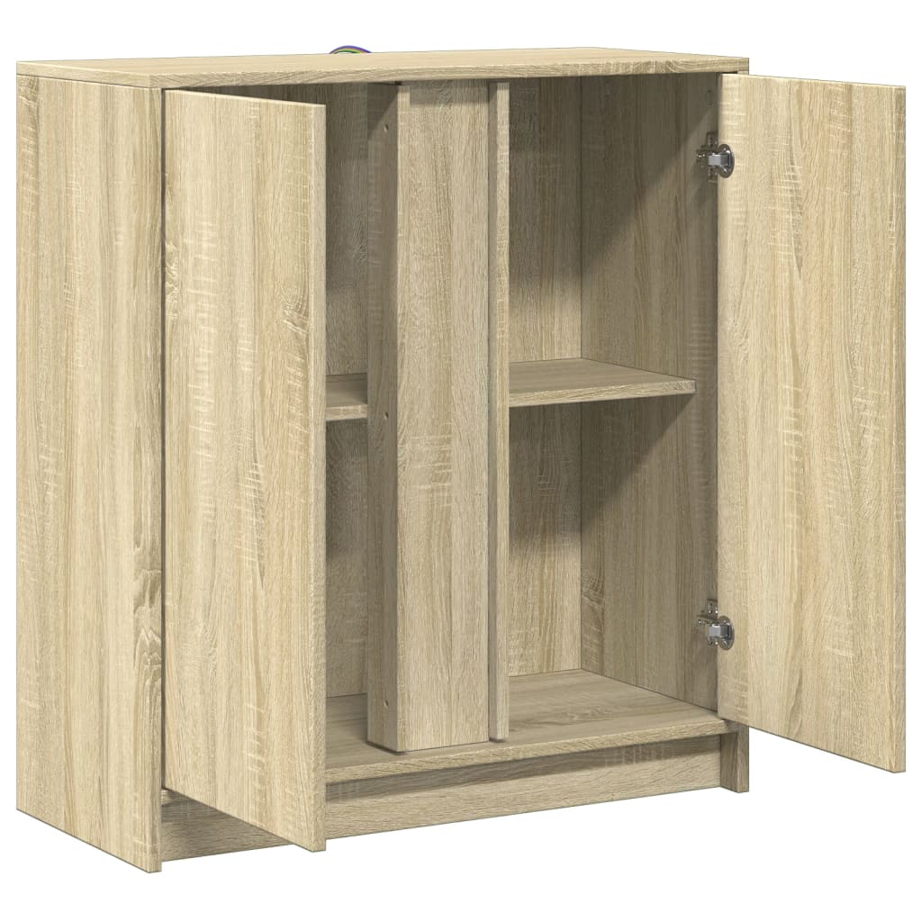 Sideboard with LED Sonoma Oak 77x34x85 cm Engineered Wood