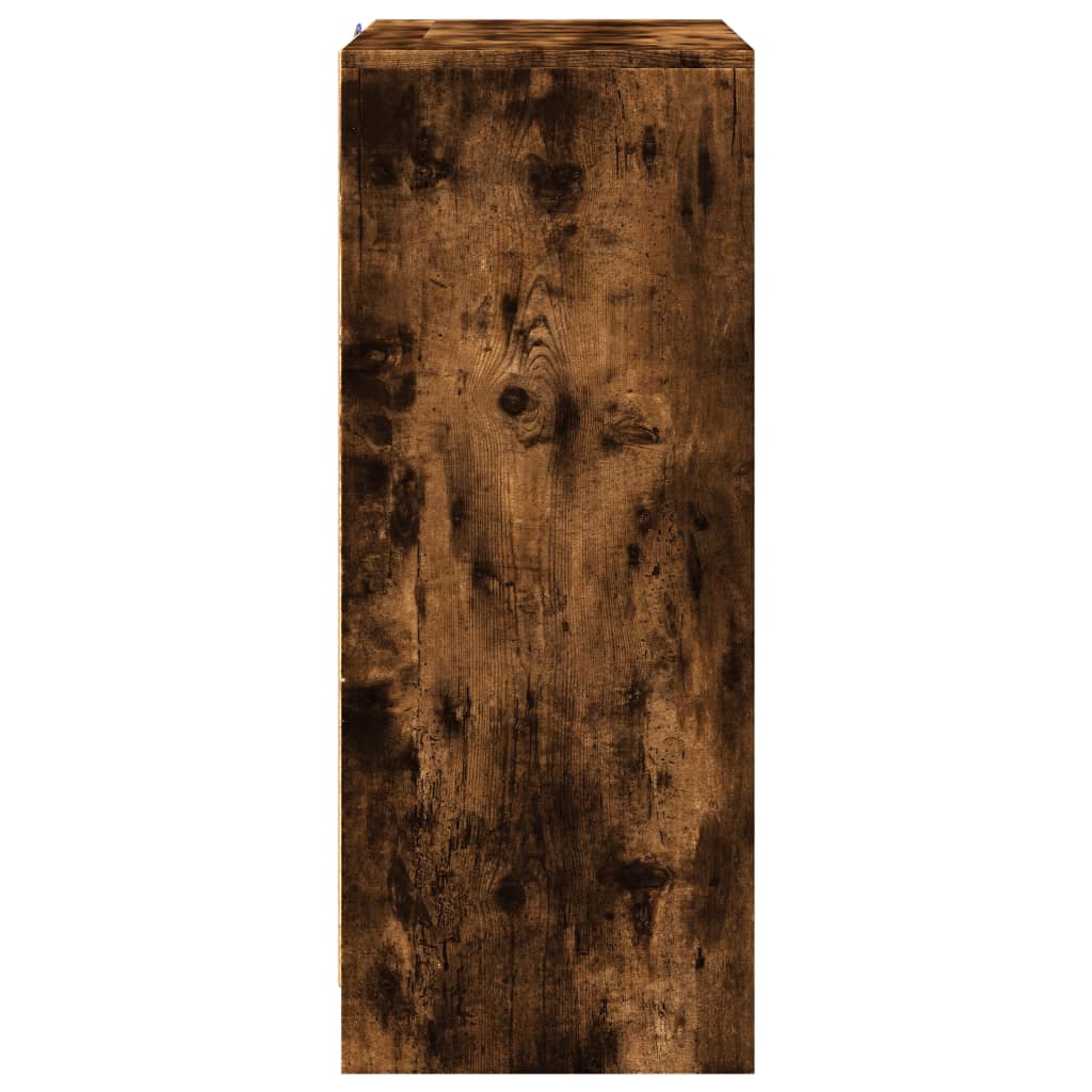 Sideboard with LED Smoked Oak 77x34x85 cm Engineered Wood