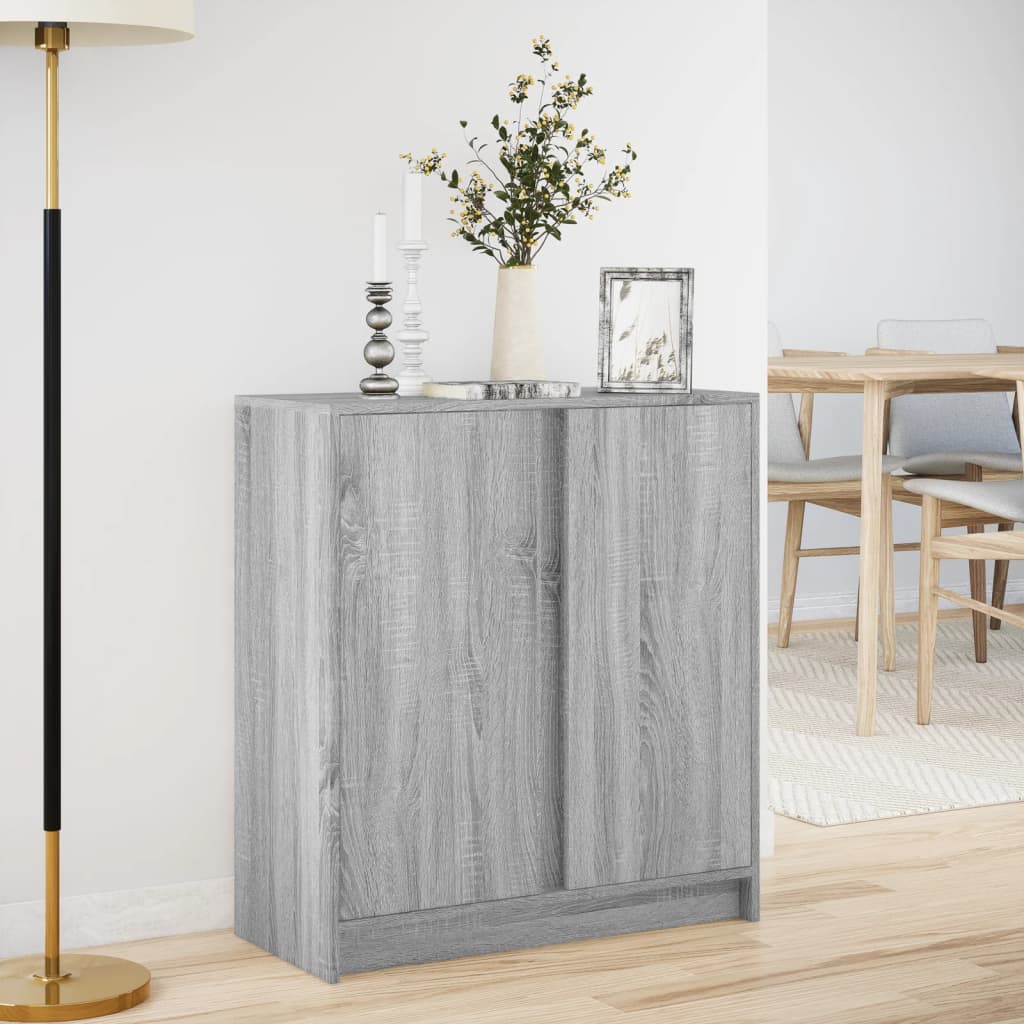 Sideboard with LED Grey Sonoma 77x34x85 cm Engineered Wood