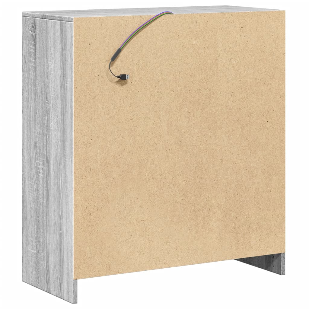 Sideboard with LED Grey Sonoma 77x34x85 cm Engineered Wood