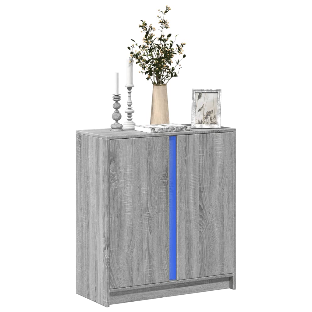 Sideboard with LED Grey Sonoma 77x34x85 cm Engineered Wood