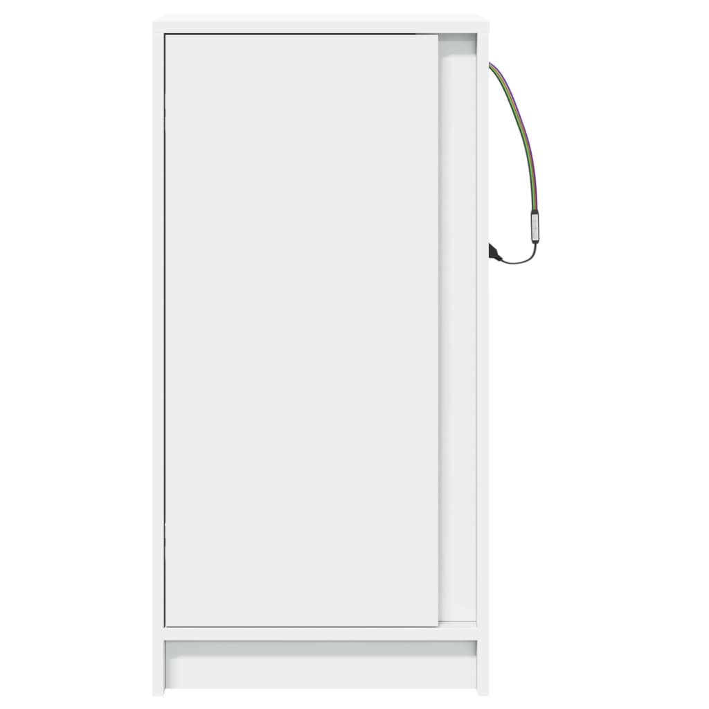 Sideboard with LED White 42.5x34x85 cm Engineered Wood