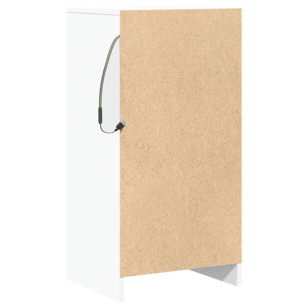 Sideboard with LED White 42.5x34x85 cm Engineered Wood