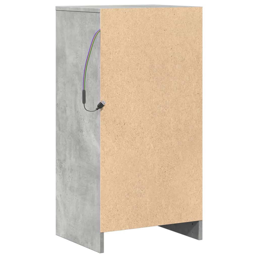 Sideboard with LED Concrete Grey 42.5x34x85 cm Engineered Wood
