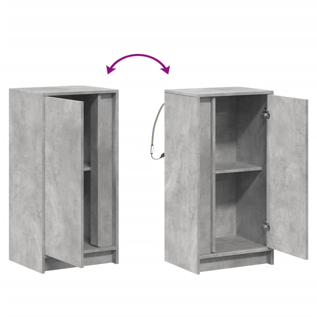 Sideboard with LED Concrete Grey 42.5x34x85 cm Engineered Wood