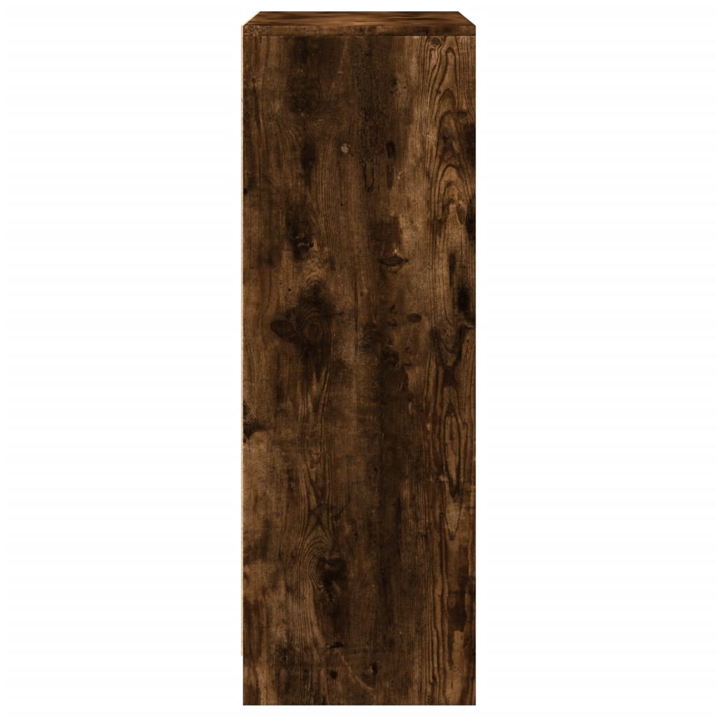 Sideboard with LED Smoked Oak 77x34x100 cm Engineered Wood