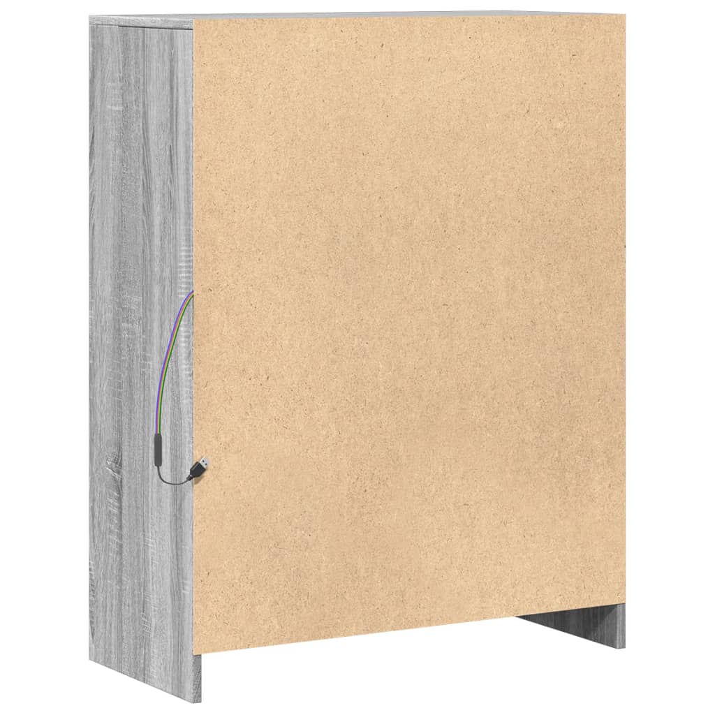 Sideboard with LED Grey Sonoma 77x34x100 cm Engineered Wood