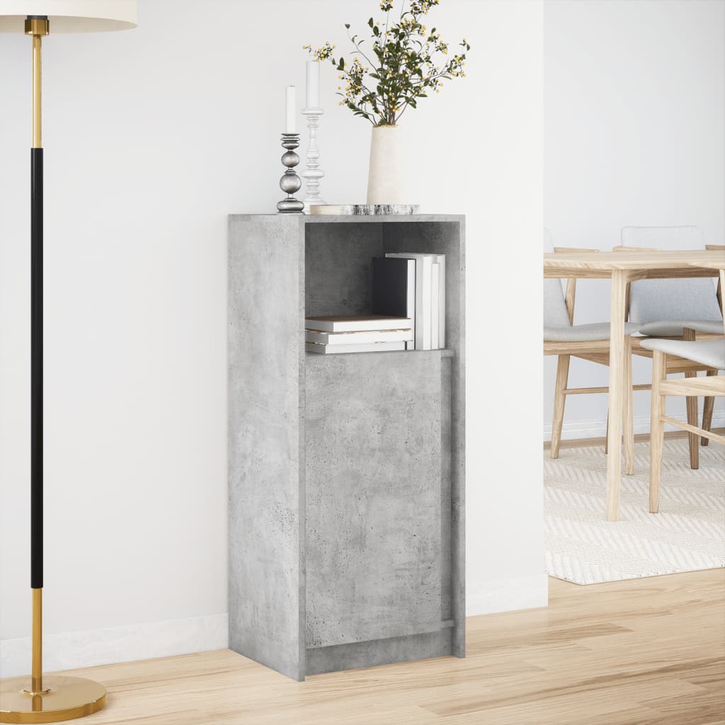 Sideboard with LED Concrete Grey 42.5x34x100 cm Engineered Wood