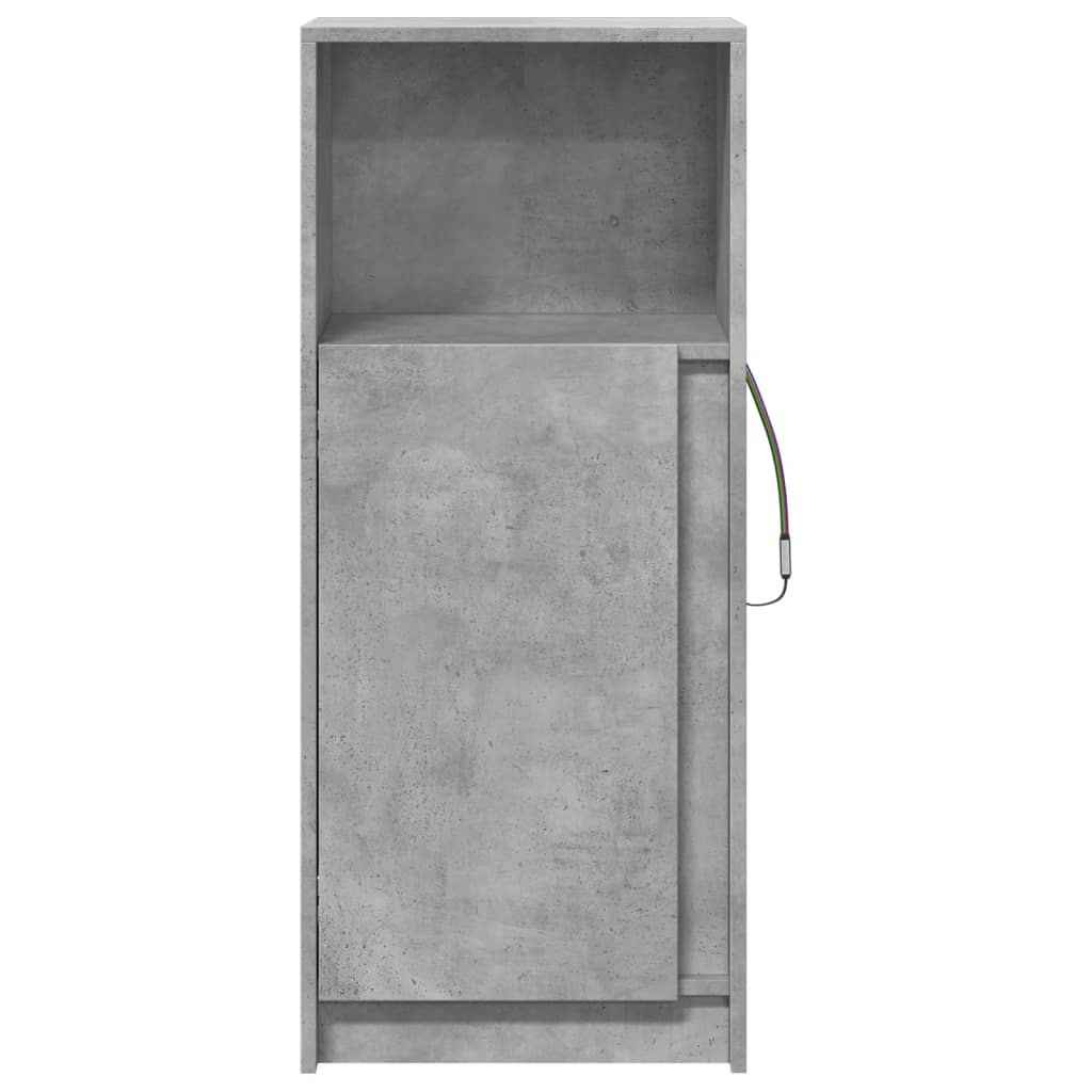 Sideboard with LED Concrete Grey 42.5x34x100 cm Engineered Wood