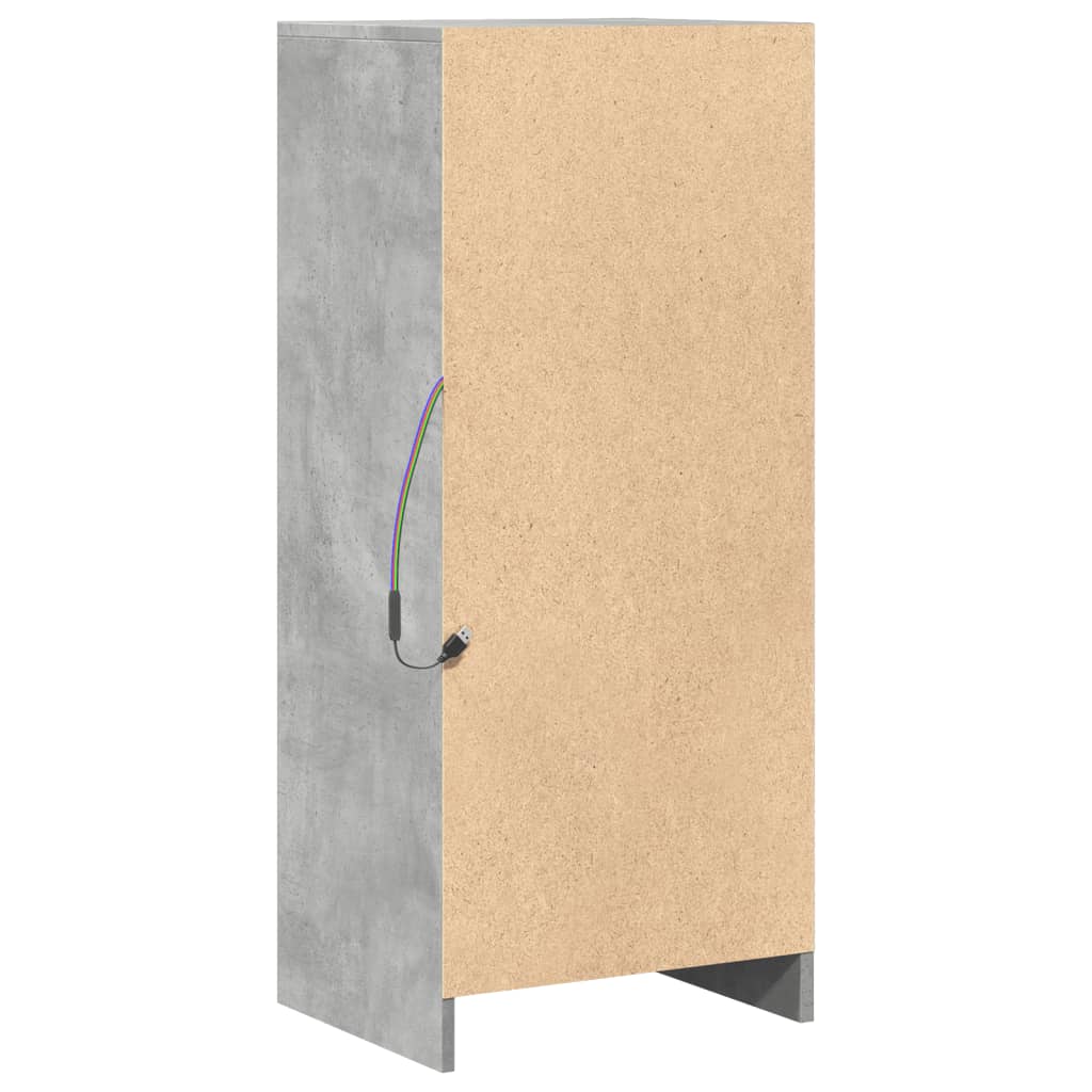 Sideboard with LED Concrete Grey 42.5x34x100 cm Engineered Wood